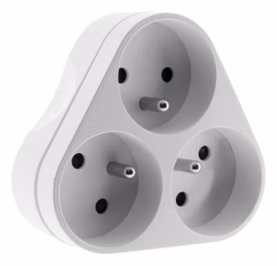 Multiprise triplite triangulaire 16A – Blanc – Zenitech