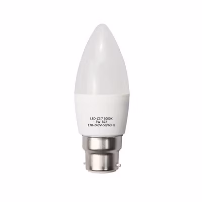 Ampoule LED B22 6W 220V C37 180 degrés – Blanc Chaud 2300K – 3500K – SILAMP