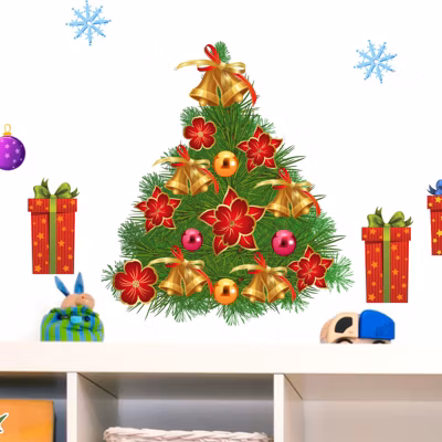 Sticker Décoration pour noël – Autocollants stickers adhésifs noël – décoration fêtes – 90x90cm