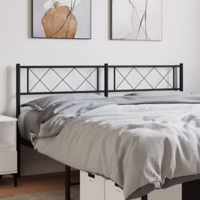 vidaXL Tête de lit métal noir 150 cm 372311