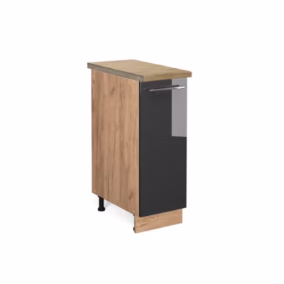 Vicco Meuble de cuisine Anthracite Haute brillance 30cm , PT Chêne