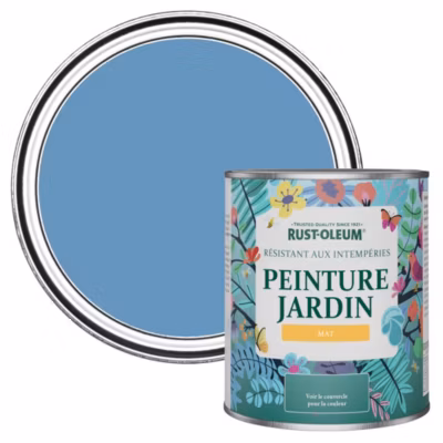 Peinture Bleue pour Jardin et terrasse, Finition Mate – RUST-OLEUM – Bleuet 750ml