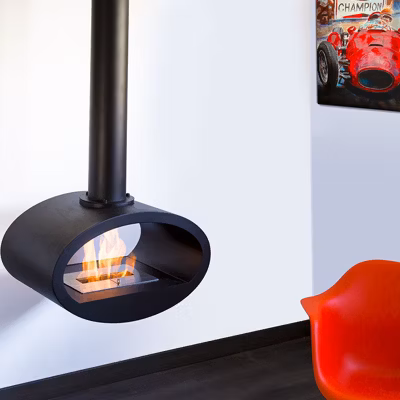 Ellipse – Noir – Grand modèle (H. 219cm) – Ouvert des 2 côtés