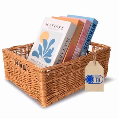 Creative Home Panier De Rangement En Osier 40 x 30 x 16 cm – Petit Panier Tressé Rectangulaire Pour Salle De Bain Cuisine Maison