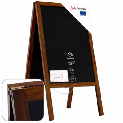 Chevalet Stop Trottoir Etanche avec Cadre en Bois Laqué 118x61cm