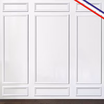 Kit de 9 moulures murales en bois Pin des Landes – Prêt à coller et peindre – Alphonsine – 3 mètres