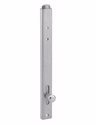 Verrou vertical, à visser, hauteur 200mm, pêne plat coulissant, acier zingué – THIRARD