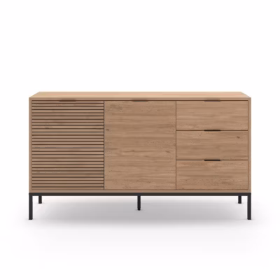 Buffet 2 portes 3 tiroirs  Ariel – L140 cm