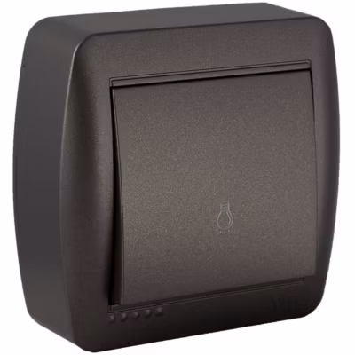 Bouton poussoir lumière saillie noir – Solera