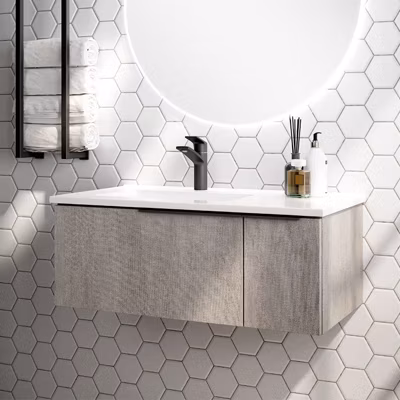 Ensemble Meuble vasque Black Helsinki 100cm stone rock