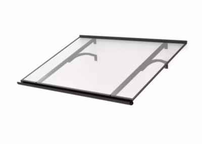 ARCTOM Auvent Otos 120×84, couleur anthracite RAL7016, plaque incolore PMMA
