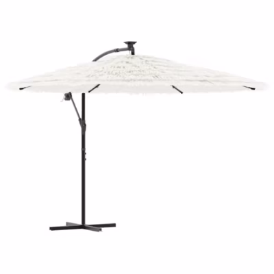 Parasol de jardin avec mât en acier blanc 269x269x235 cm vidaXL