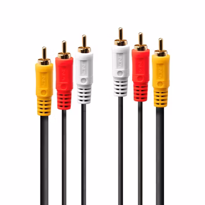 Câble audio vidéo 3 x RCA 2 mètres LINDY