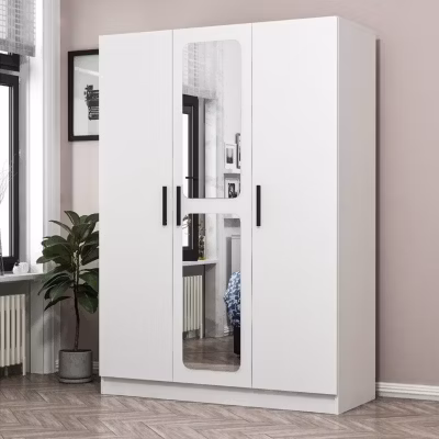 Armoire KALE blanc avec miroir 135x52x190 cm