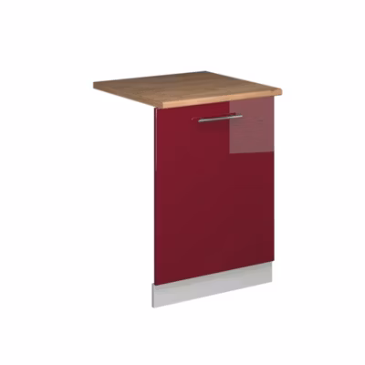 Vicco Façade de lave-vaisselle Rouge bordeaux Haute brillance 60cm , PT Chêne