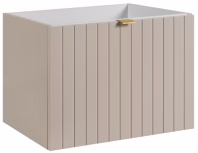 Meuble sous-vasque suspendu HARMO 60 cm Façade rainuré cachemire semi-mat