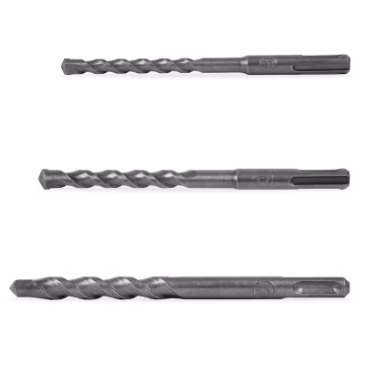 EBERTH Set de forets SDS Plus 3 pièces avec forets à béton de 8mm, 10mm et 12mm en métal dur, 2 tranchants, forets à pierre