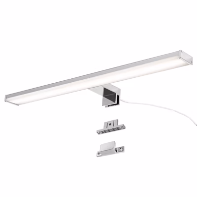 Applique mural LED 12W 50 cm IP44 pour salle de bain miroir et meuble slim en aluminium chromé avec lumière blanche neut