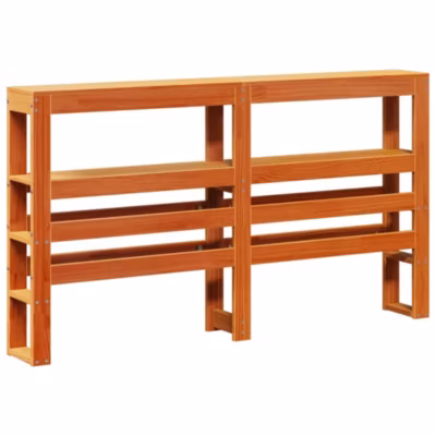 Tête de lit avec étagères marron cire 135 cm bois massif de pin vidaXL