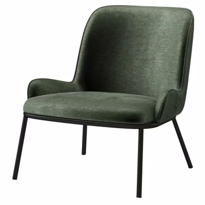 ALVIN-Fauteuil lounge en velours Retro Sauge