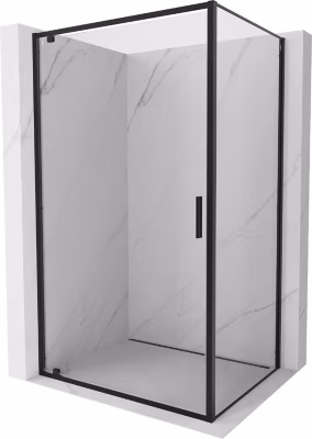 Mexen Exo cabine de douche pivotante 90 x 75 cm, transparent, noir – 8181-090-075-70-00