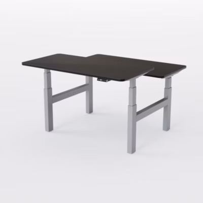 AUM WORLD Bench Assis Debout Électrique DUO GO, 120×70, 4 moteurs, 3 Mémoires, 62-127cm, Gris, Noir