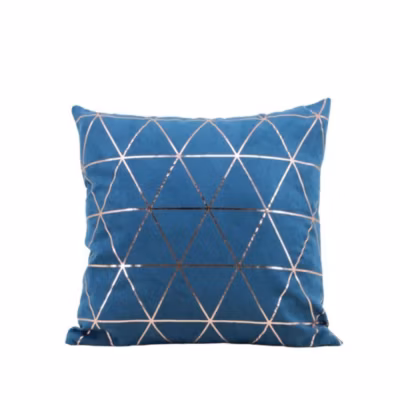 Coussin motifs géométriques bleu 40x40cm