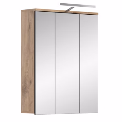 Armoire de rangement avec miroirs  Gris anthracite et chene clair  SELMA