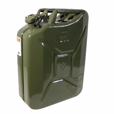 Jerricane en métal 20 litres pour carburant ou huile