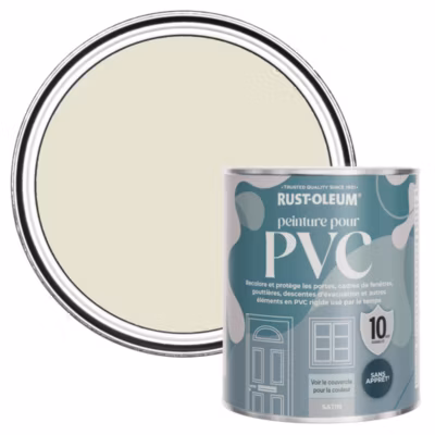 Peinture Blanche pour Portes et Fenêtres en PVC, Finition Satinée – RUST-OLEUM – Huître 750ml