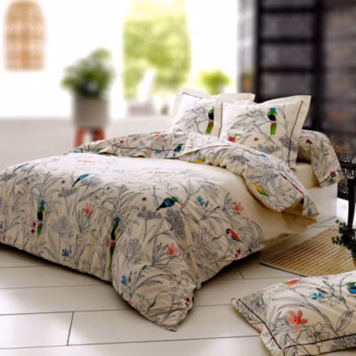 Parure de lit 140×200 cm coton AMAZONIA ecru
