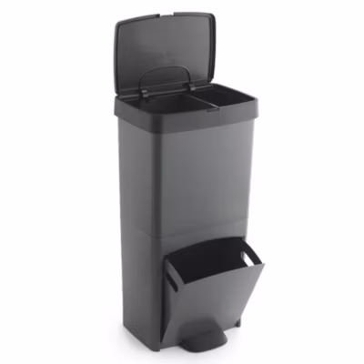 Poubelle verticale WellHome 70 L, 2 compartiments, corbeille à papier, 76 cm