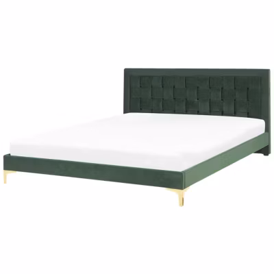 Lit avec sommier Velours LIMOUX 180 x 200 cm Vert foncé