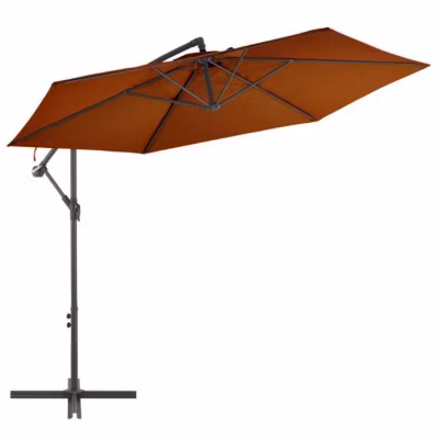 vidaXL Parasol déporté avec mât en aluminium Terre cuite 300 cm