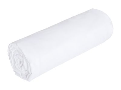 Drap housse percale de coton 80 fils/cm² – 180 x 200 cm – Bonnet 30 cm – Blanc – CHARMY de PALACIO