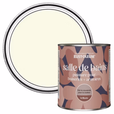 Peinture Blanche pour Boiseries de Salle de Bains, Brillante – RUST-OLEUM – Sablé 750ml