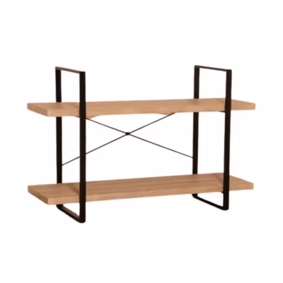 Etagère industrielle SHELVES  2 niveaux  Bois et métal  Design loft tendance