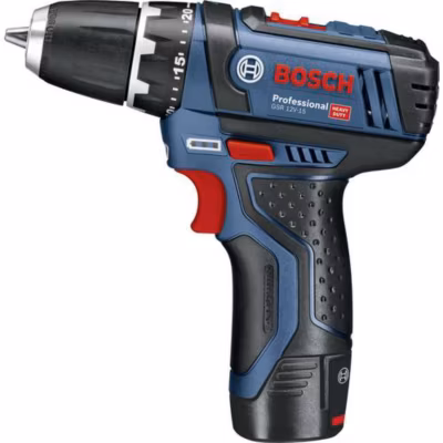 Perceuse-visseuse 12V GSR 12V-15 + 2 batteries 2Ah + chargeur + coffret L-BOXX – BOSCH – 0601868109