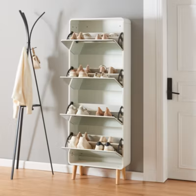 Meuble à chaussures Aure 172 x 63 x 24 cm blanc en.casa