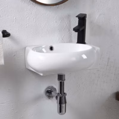 Lavabo suspendu OVAL-W céramique 43x12x28 cm blanc