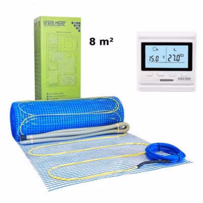 Kit chauffage au sol 8 m², 170 W/m² + HW500 thermostat programmable