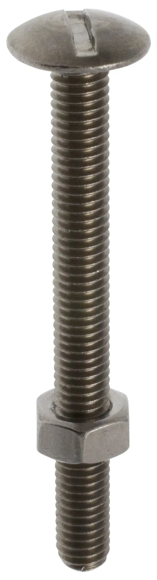 Boulon poelier Tête ronde fendue Inox A2 4×40 Blister de 10