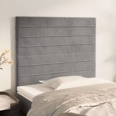 3116508 vidaXL Têtes de lit 2 pcs Gris clair 90x5x78-88 cm Velours