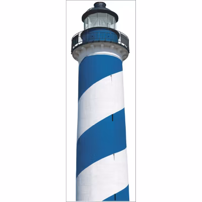 Sticker Mural Phare Bleu et Blanc, 50 cm X 171,5 cm, Bord de Mer Magnifique, Décoration Murale Photo, Décor Intérieur Design.