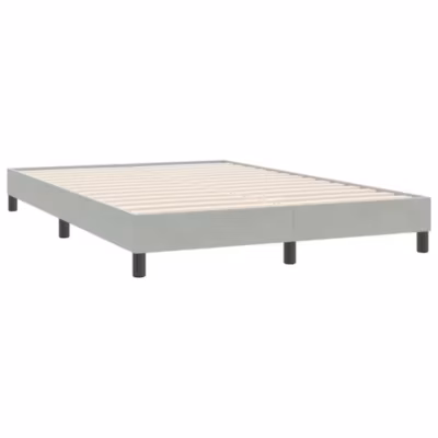 Lit double, Lit adulte, Cadre de lit sans matelas gris clair 160×220 cm velours