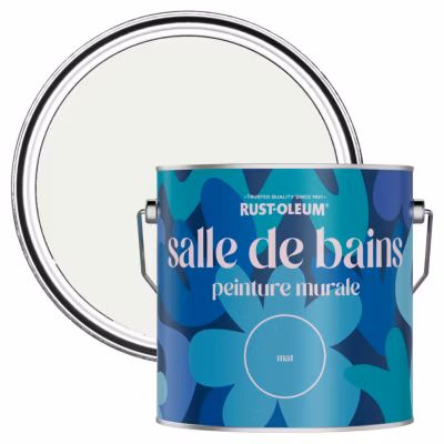 Peinture Blanche Résistante à l&rsquo;eau pour Murs de Salle de Bains, Mate – RUST-OLEUM – Mousse de Lait 2,5 L