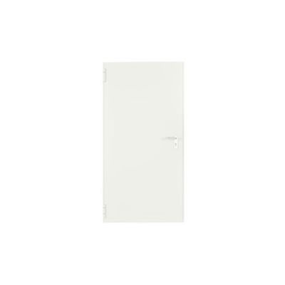 Porte Métallique Industrielle De Service Isolée Réversible L1000 H2050 RAL9010 En Applique