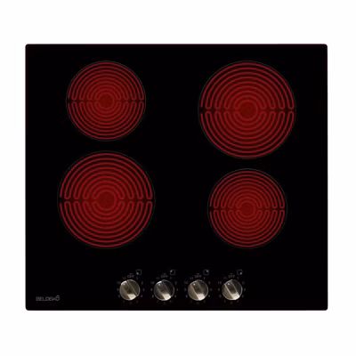 BELDEKO – Plaque de Cuisson Vitrocéramique 4 Foyers Encastrable avec Boutons de contrôle – 6000W