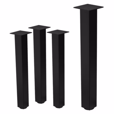 Lot de 4 pieds de table ML-Design H72 cm noir brillant en acier profil carré 8×8 cm I-design