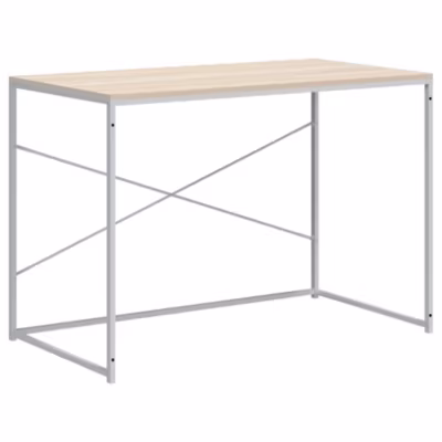 Bureau d&rsquo;ordinateur Blanc chêne 110x60x70 cm Bois d&rsquo;ingénierie vidaXL
